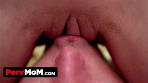 Horny Step Son Helps His Huge Boobed Mother In The Bathroom And Shaves Her Hard To Reach Spots