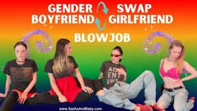 Gender Swap Blowjob Between Boyfriend and Girlfriend