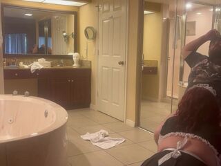 Impure big beautiful woman maid helps me clean off some cobwebs