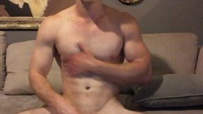 Sexy Blonde Model Strips and Rubs His Cock for Your Enjoyment