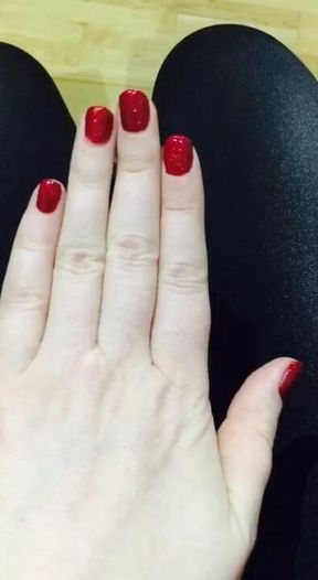 BBC with Red Glitter Nails