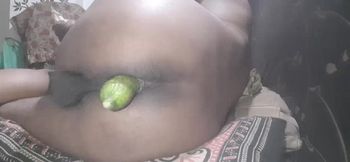 Desi Trying Cucumber for Anal Joy
