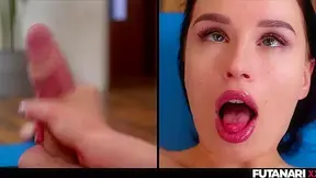 Real Life Futanari - Horny Yoga SheMale jerk off and cum on her face - PissVids