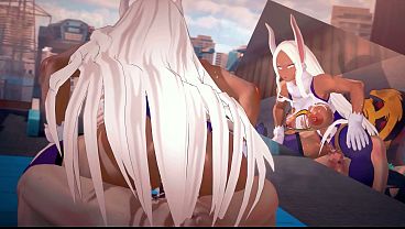 Mirko y Deku follando en la calle