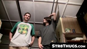 Str8Thugs.com - Straight jocks' side-by-side hairy cock jerking off and cum blasting