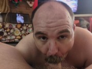 Frosted Mug - Rusty shoots a hot load of cum onto Don's moustache after being sucked and jerked