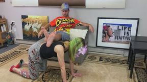 Using Petite Hottie as Foot Rest
