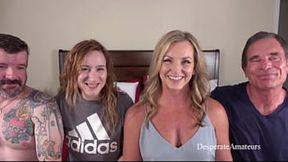 Missbehavin' Abby and Misty's tight milky muffs get wrecked