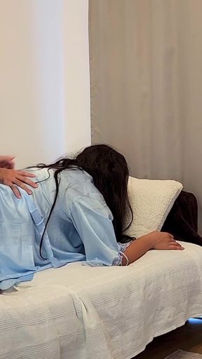 Busty Girlfriend Convincing Her Boyfriend to Fuck by Giving Him a Good Cock Blowjob