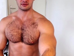 Excited American Muscle masturbating Part 3 doing a Cam Show