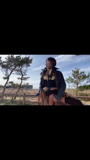 No.130 Tack's Pussy Exposed on a Beach Walk, Cradled by the Sound of Waves