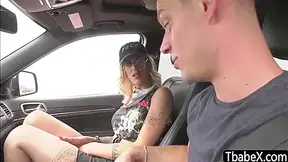 Dahlia Crimson - Hunk Dude Lets Hitch Hiker Shemale Suck And Ride His Cock