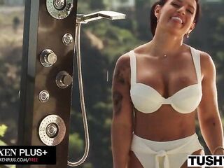 TUSHY Hawt mother I'd like to fuck Divorcee Eva Angelina Gets DPed By Her 2 Hawt Neighbors