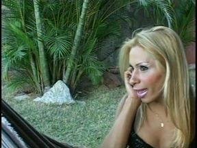 Brunette slut gets her pussy licked by a stud while she sucks blonde ladyboy's cock