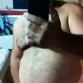 Tiuzao cumming in front of the mirror to show his fans that he&#039;s back