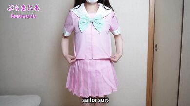 Introducing underwear with no bra and no panties in T-back pink sailor suit