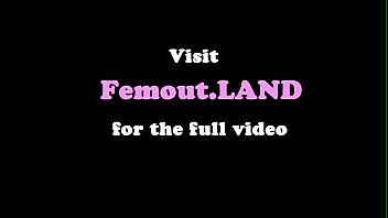 Cosplaying femboy strokes her hard cock