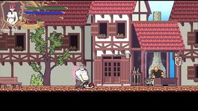 Animated busty girl seduces unsuspecting men on the street