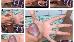Lubed Up Hands Make Him Nut In 5