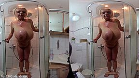VR180 3D - Emilia's Big Boobs in a White Bathsuit (Clip No 2385 - 6K mp4 version)