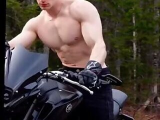 Muscled blonde hunk flex and fun part 4