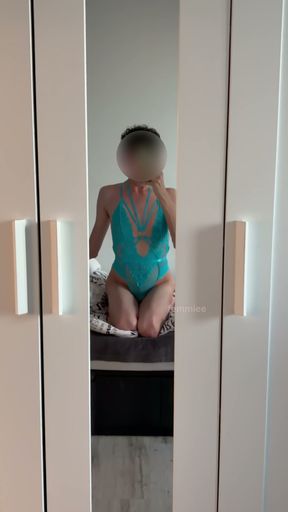Horny femboy riding on the bed
