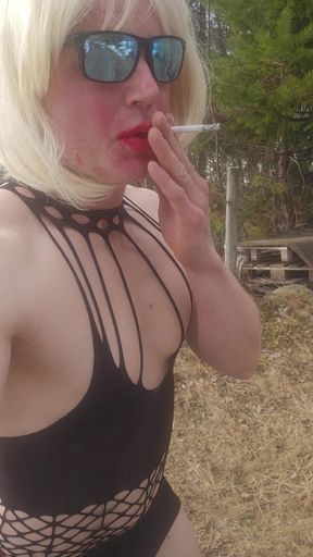 Sissyfaggot doing the walk of shame