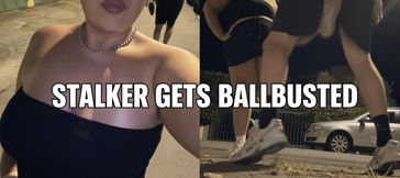 Stalker gets ballbusted