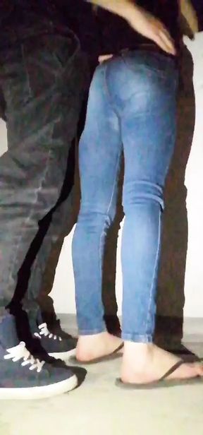 Fucked a neighbor on the balcony in the entrance