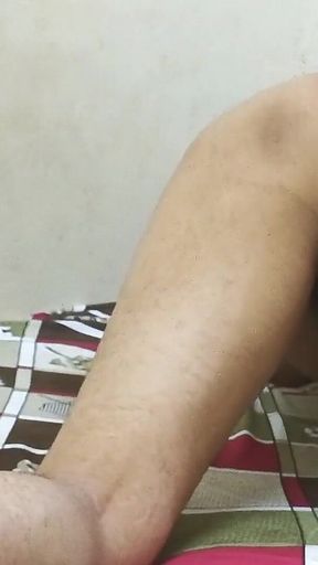 Indian Husband Lying Naked on Bed Showing His Butt and Ass