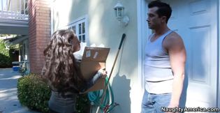 Maid Breanne Benson fucking in the garage with her tattoos