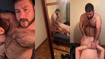 Two bears fucking this whore