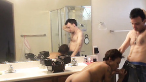 Sexy Latin Tart Provides Oral Pleasure In Bathroom