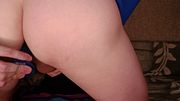 Young tranny inserts a dildo into her perfect shaved ass