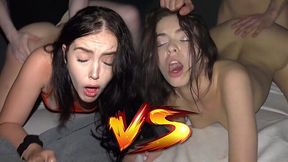 Blonde sluts Zoe Doll and Emily Mayers go head-to-head in dick-sucking battle!
