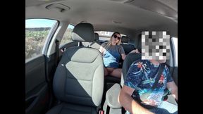 Girl No Panties Masturbating in the Taxi