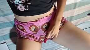 cute college girl masturbates with her stepson