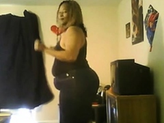 Curvy Ebony Cam Girl Plays with Fruit