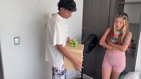 Skinny Latina sis gets a big cock as her ultimate gift