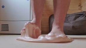 wide soles stuck in another sticky trap