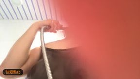 Masturbation shower in the toilet of the lonely big milk mature woman