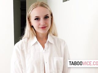 Hot blond teen getting screwed by stepdad for being a tomboy