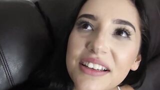 Dark Hair small stepsister Becky Sins fucks her pervy stepbrother point of view