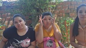 Silly faces in a trio