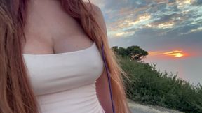 Artemisia Love sexy stroll outdoor in the nature big boobs close up