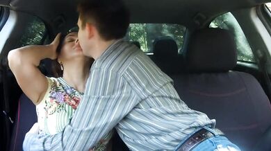 Tinder hookup deepthroated in the car Mom takes all in her mouth