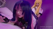 【Panty & Stocking part2】Big cock femboy Panty cosplay fucked Stocking and cumshot