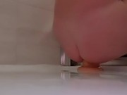 Twink taking extra large fisting dildo stretching my ass