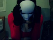 Jane Pt1! Mysterious white mask girl playing with her tits, but who is she?