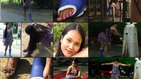Seyamon *Med* SLWC Public Gimping and Foot Play in a Sun Dress and Heel (in HD 1920X1080)